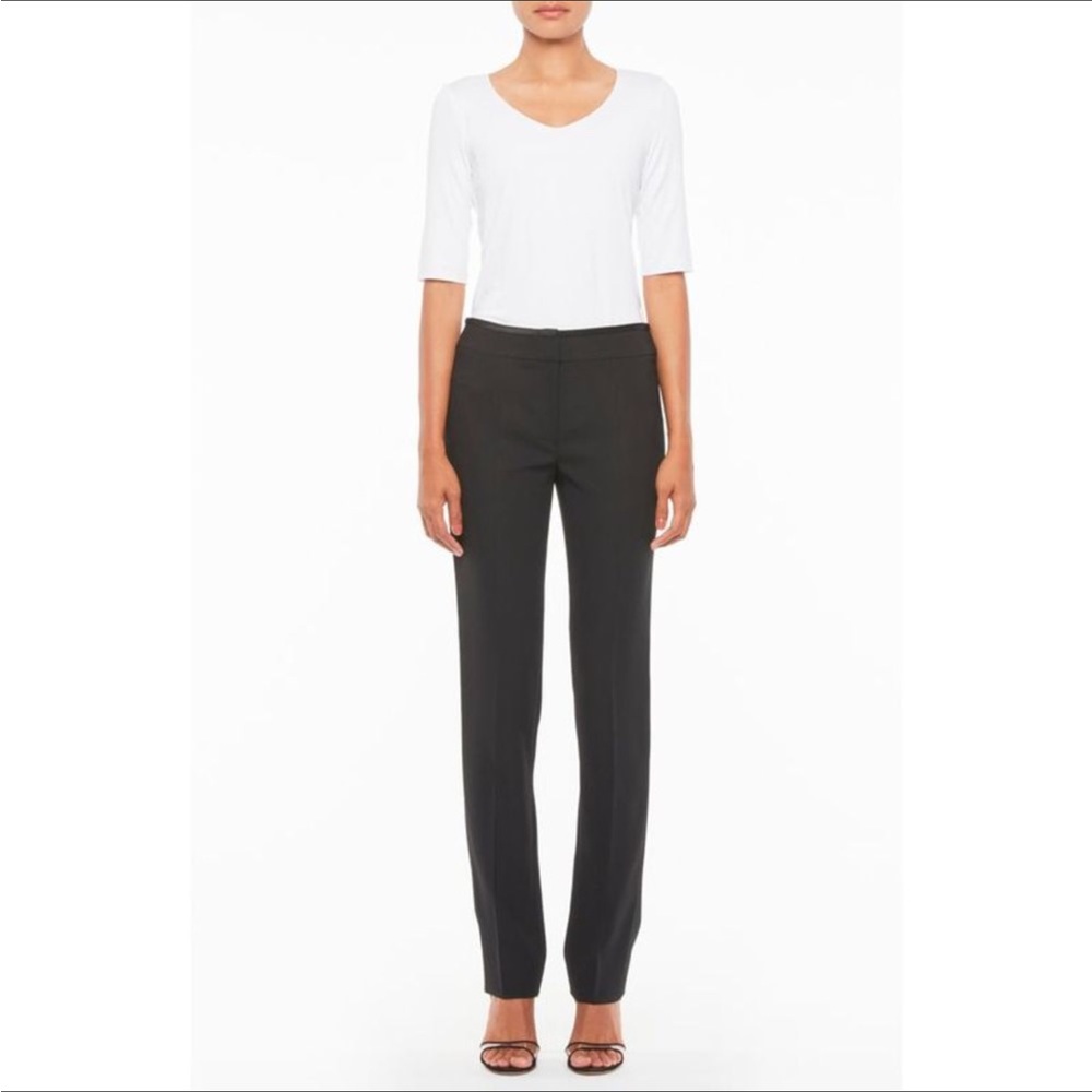 EMPORIO ARMANI BLACK CORDUROY STAYING LEG PANTS